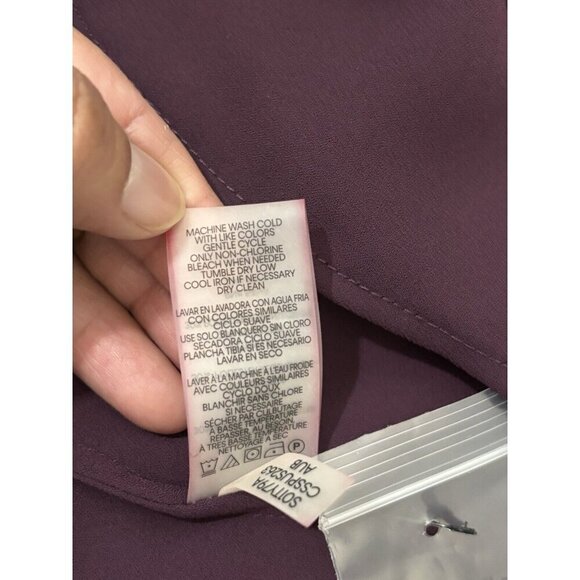 Calvin Klein Collared Flutter Cap Sleeve Cascading Ruffle Button Front Blouse - Picture 10 of 11